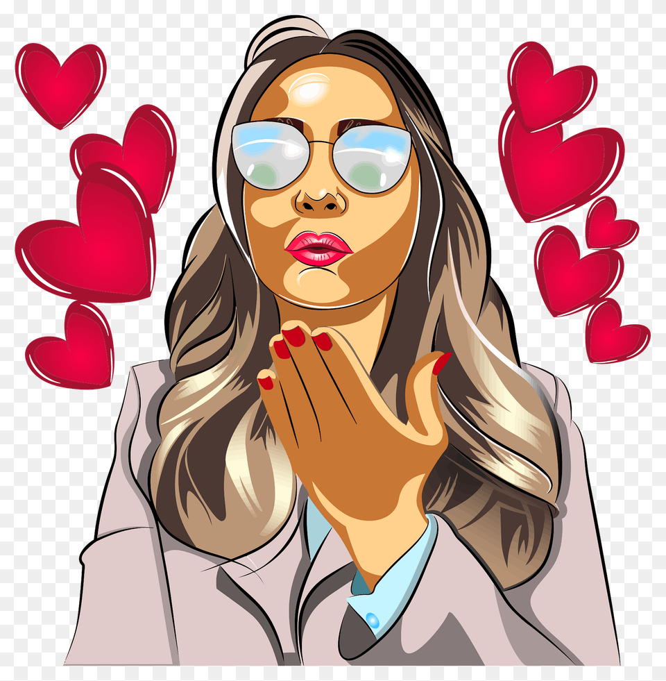 Woman Blowing A Kiss Clipart, Accessories, Sunglasses, Portrait, Photography Free Png