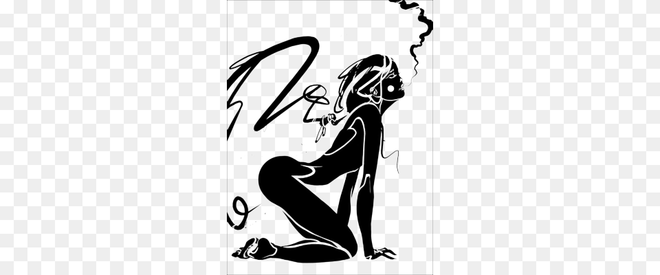 Woman Blowing Smoke Psd Woman Blowing Smoke Silhouette, Book, Comics, Publication, Stencil Free Png