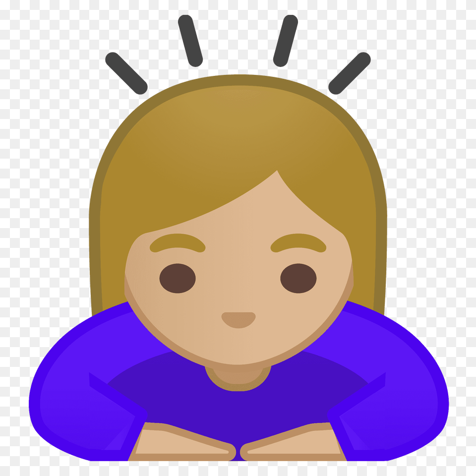 Woman Bowing Emoji Clipart, Person, Reading, Face, Head Free Transparent Png