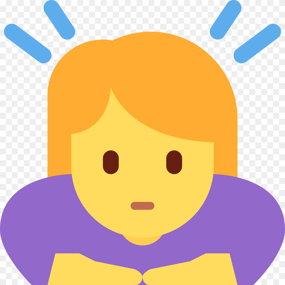 Woman Bowing Emoji Clipart, Face, Head, Person, Baby Free Png