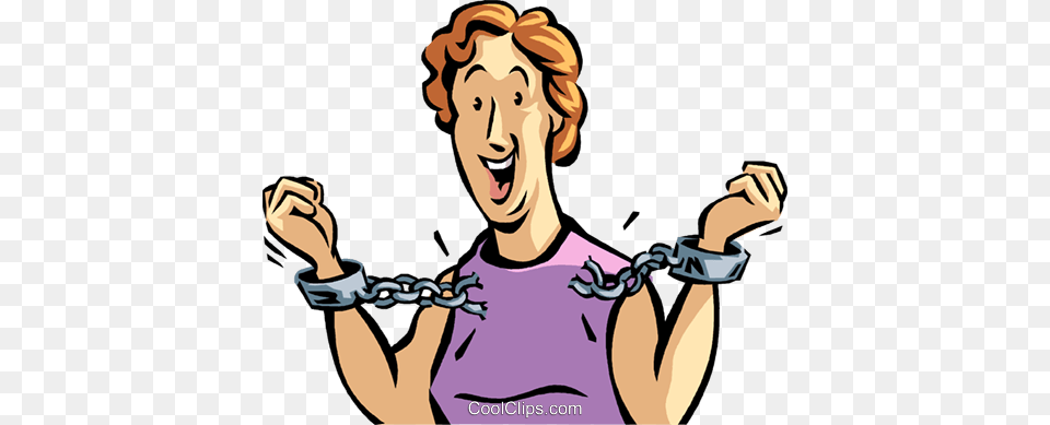 Woman Breaking From Handcuffs Royalty Vector Clip Art, Adult, Female, Person, Face Free Png