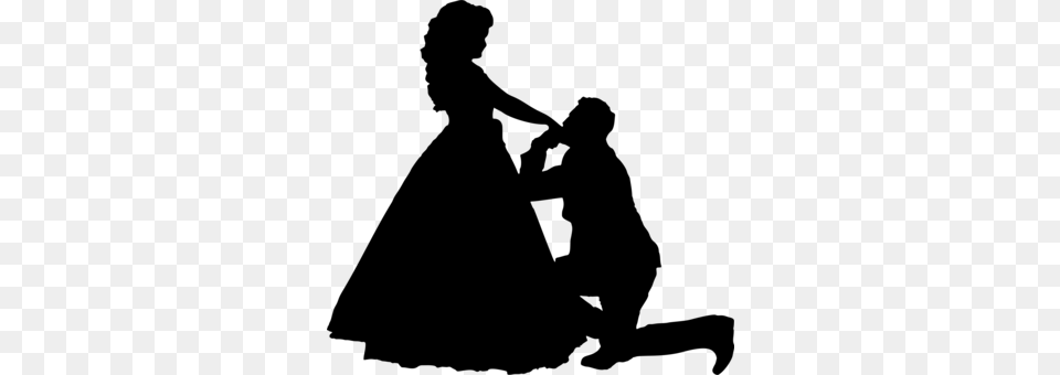 Woman Bride Husband Love Man On One Knee Proposing, Gray Free Transparent Png