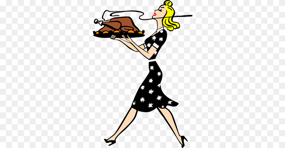 Woman Bringing Thanksgiving Turkey For Dinner, Person, Leisure Activities, Dancing, Adult Free Png Download