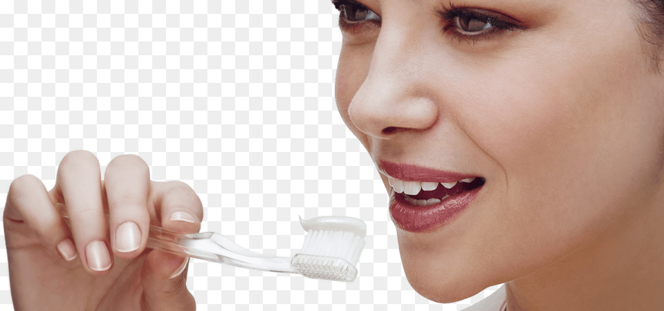 Woman Brushing Her Teeth With The Regenerate Toothpaste Woman Brushing Teeth, Adult, Person, Mouth, Female Free Transparent Png