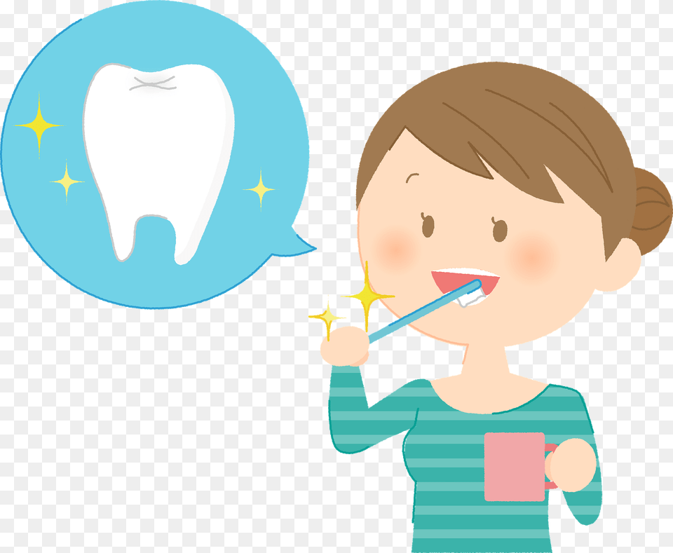 Woman Brushing Teeth Clipart, Baby, Person, Face, Head Free Png Download