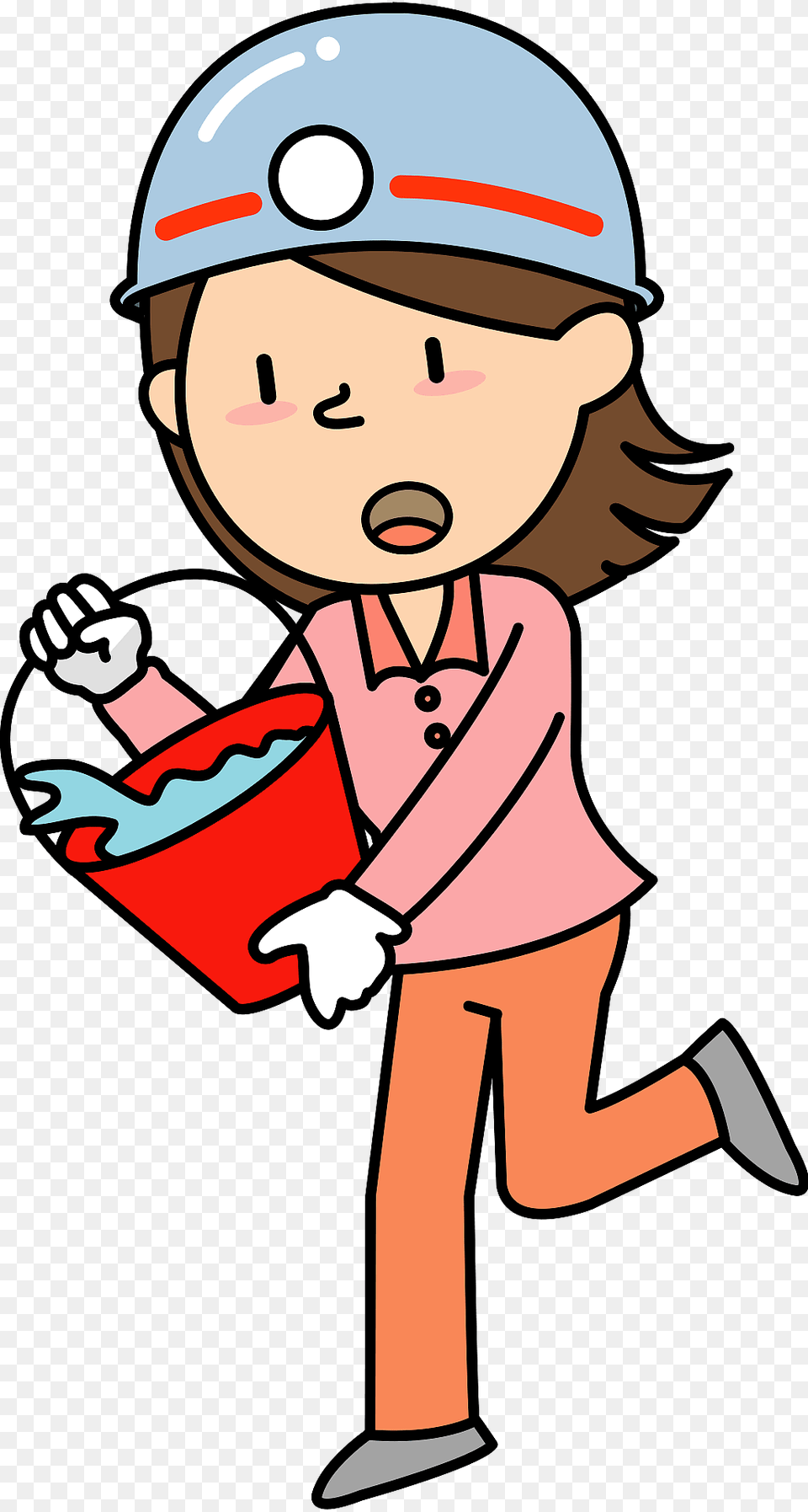 Woman Carrying Water Bucket In A Fire Drill Clipart, Baby, Person, Face, Head Png