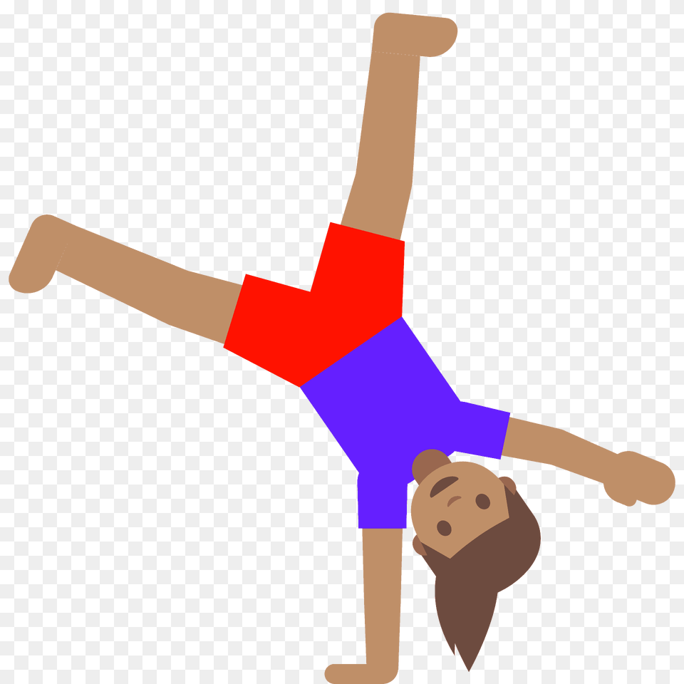 Woman Cartwheeling Emoji Clipart, Acrobatic, Sport, Gymnastics, Dancing Free Png