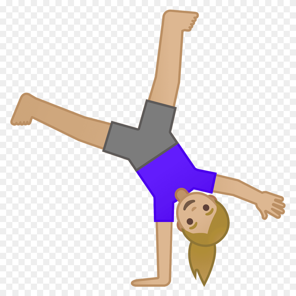Woman Cartwheeling Emoji Clipart, Cross, Symbol, Acrobatic, Gymnastics Free Png Download