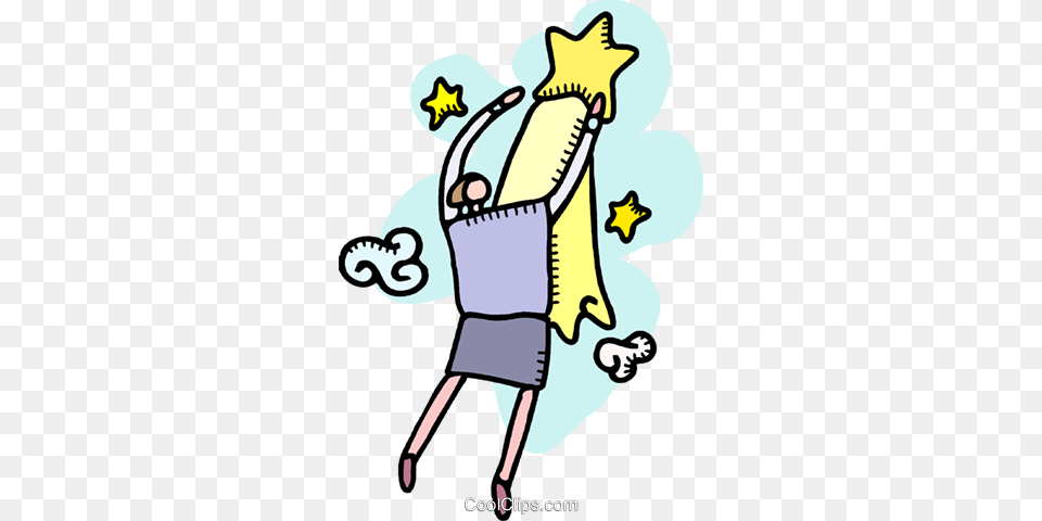 Woman Catching A Shooting Star Royalty Vector Clip Art, Cleaning, Person, Baby Free Transparent Png