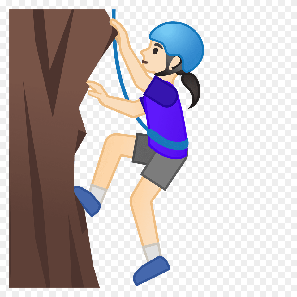 Woman Climbing Emoji Clipart, Outdoors, Person, Leisure Activities, Sport Png Image