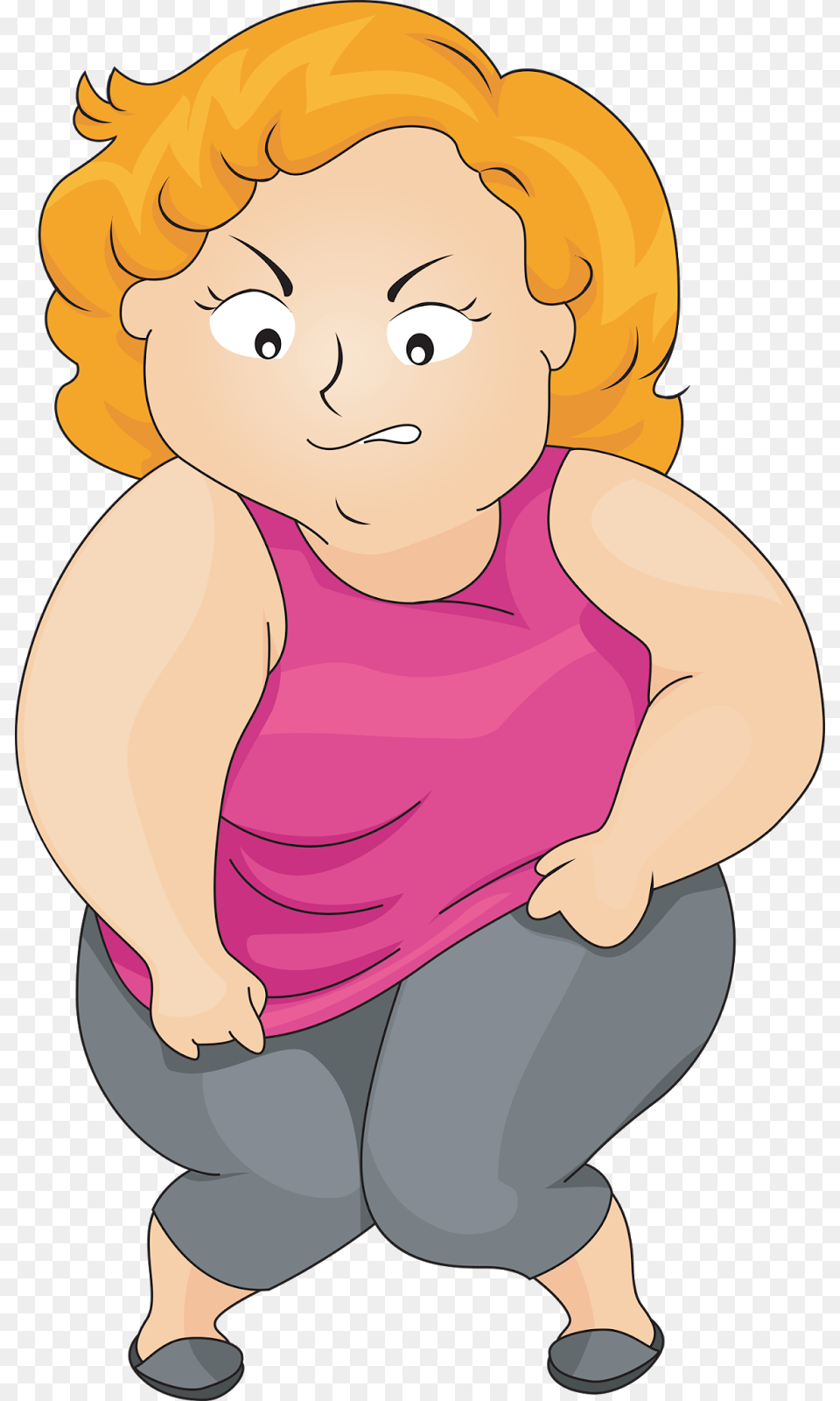 Woman Clip Art Fat Woman Clipart, Baby, Person, Face, Head Free Png Download