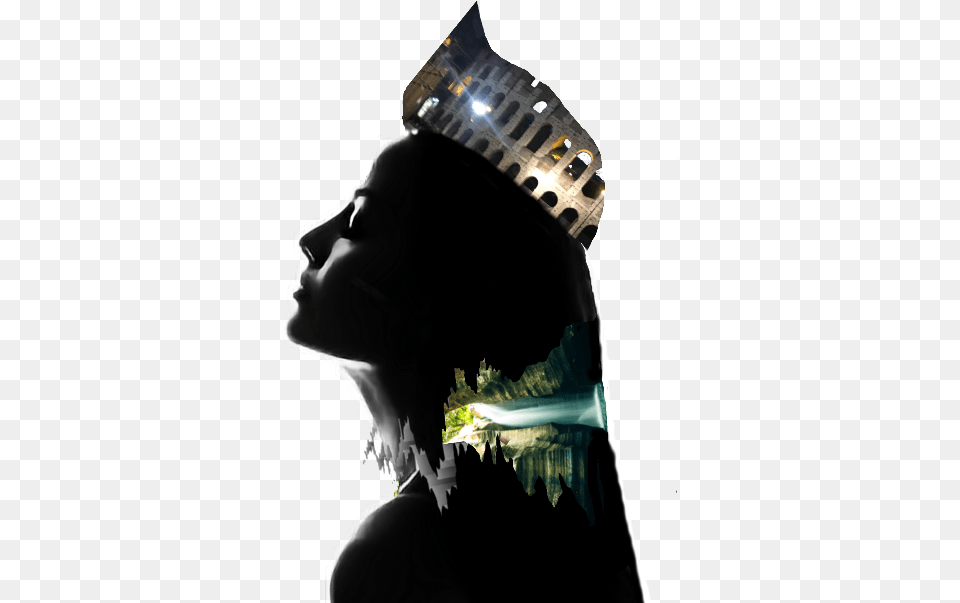 Woman Coliseum Crown Silhouette Editedbyme Freetoedit Shoot Rifle, Art, Collage, Adult, Person Png