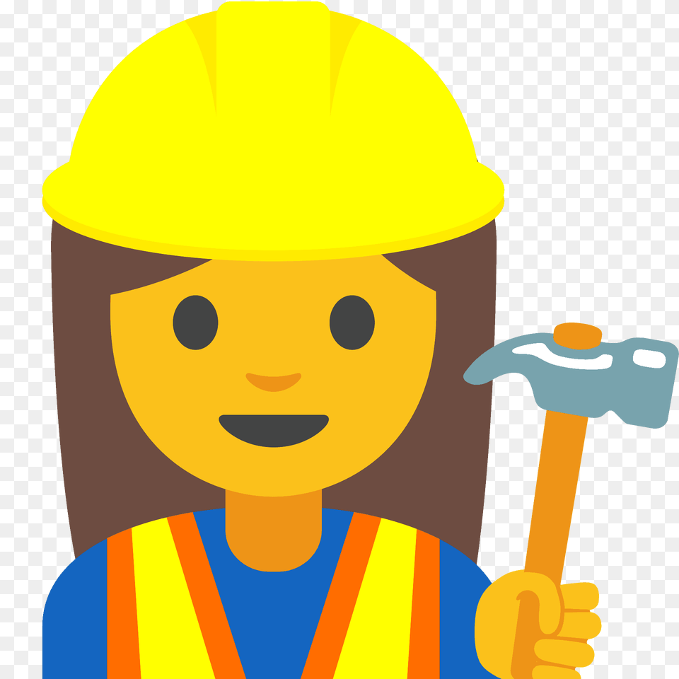 Woman Construction Worker Emoji Clipart, Clothing, Hardhat, Helmet, Face Free Png Download