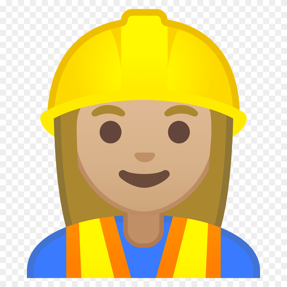 Woman Construction Worker Emoji Clipart, Clothing, Hardhat, Helmet, Face Free Transparent Png