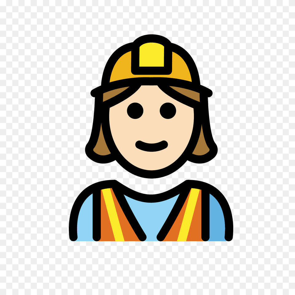 Woman Construction Worker Emoji Clipart, Clothing, Hardhat, Helmet, Face Free Png