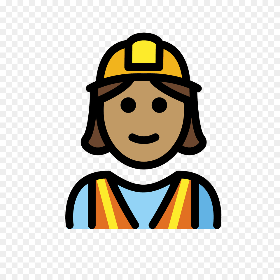 Woman Construction Worker Emoji Clipart, Clothing, Hardhat, Helmet, Face Free Transparent Png