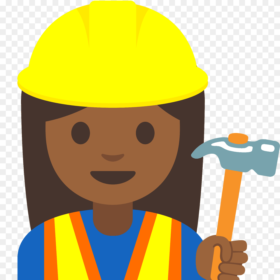 Woman Construction Worker Emoji Clipart, Clothing, Hardhat, Helmet, Person Free Png