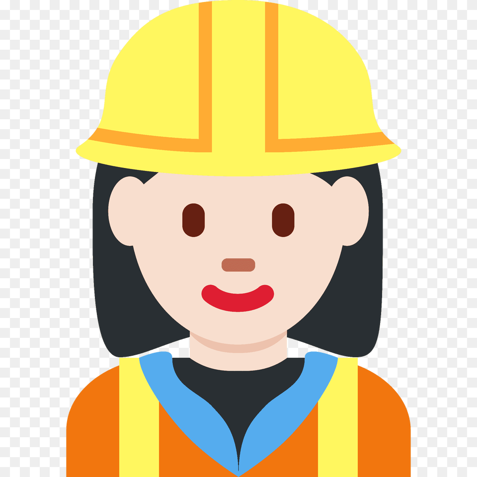 Woman Construction Worker Emoji Clipart, Clothing, Hardhat, Helmet, People Png Image