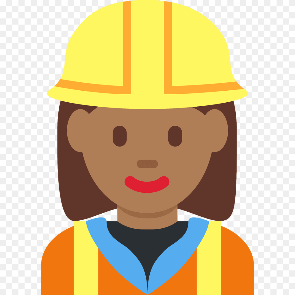 Woman Construction Worker Emoji Clipart, Clothing, Hardhat, Helmet, Baby Png Image