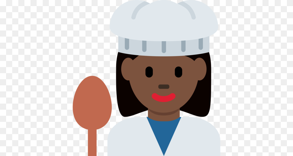 Woman Cook Dark Skin Tone Emoji, Sweets, Cutlery, Spoon, Food Free Transparent Png