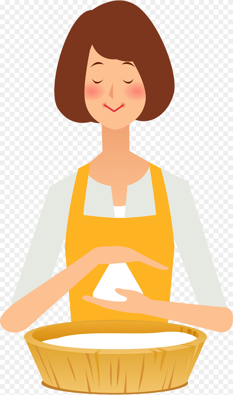Woman Cook Rice Ball Clipart, Person, Face, Head, Apron Png Image