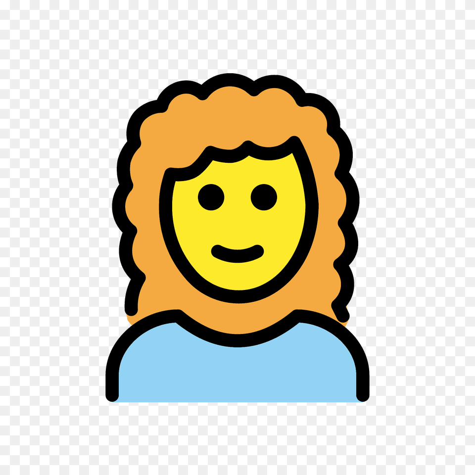 Woman Curly Hair Emoji Clipart, Face, Head, Person, Photography Free Png