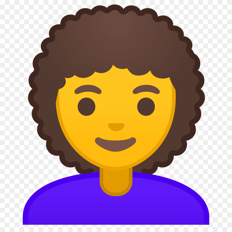 Woman Curly Hair Emoji Clipart, Face, Head, Person, Photography Png