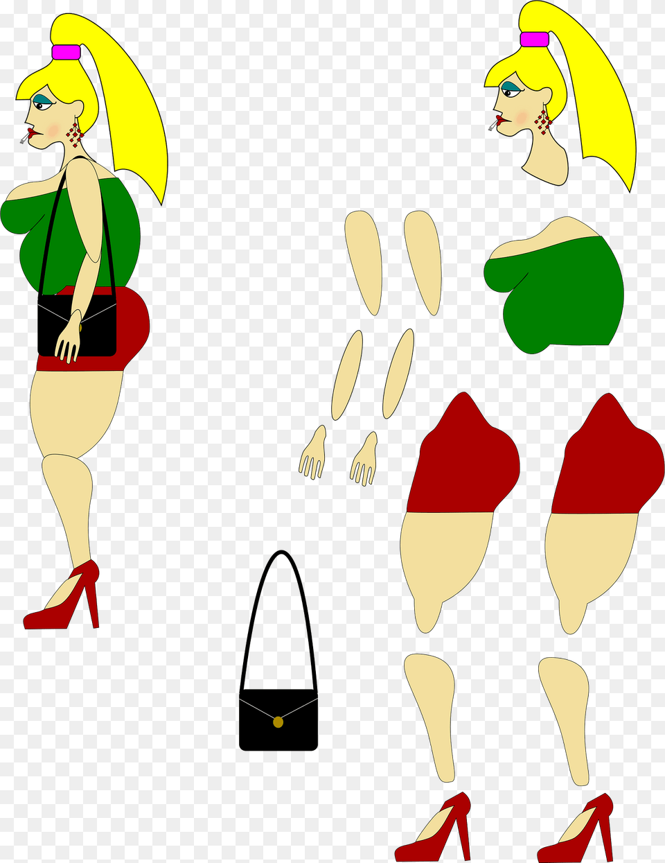 Woman Cut Out Craft Clipart, Accessories, Bag, Handbag, Person Png