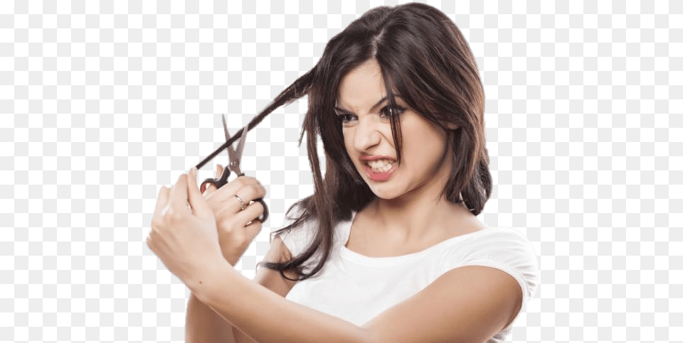 Woman Cutting Her Hair, Photography, Hand, Body Part, Finger Free Png