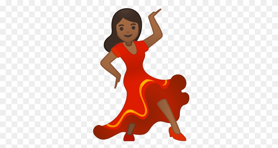 Woman Dancing Emoji With Medium Dark Skin Tone Meaning, Dance Pose, Flamenco, Leisure Activities, Performer Free Png Download