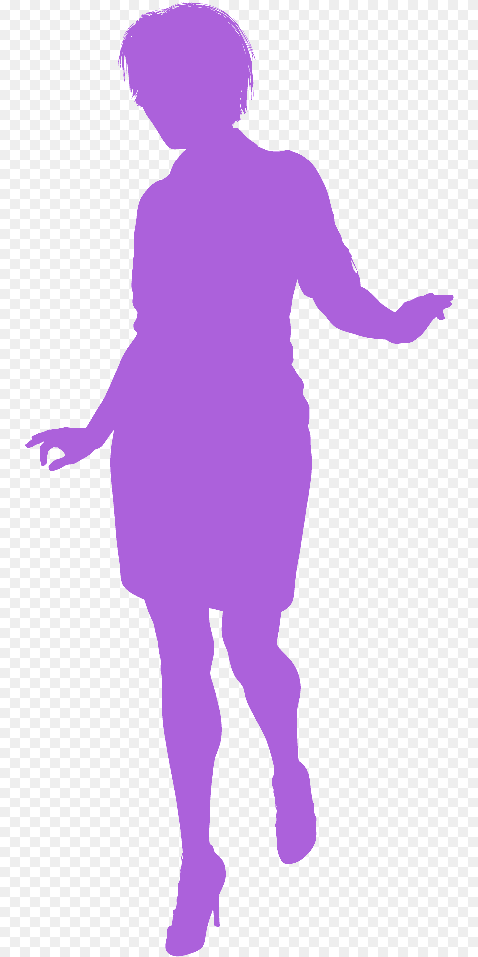 Woman Dancing Silhouette, Person, Purple, Back, Body Part Free Transparent Png