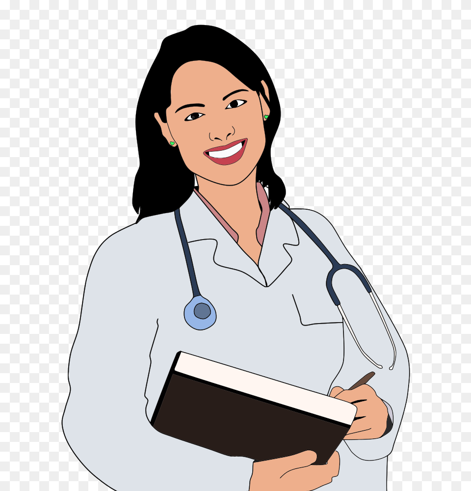 Woman Doctor Cartoon Clipart, Clothing, Coat, Lab Coat, Adult Free Transparent Png