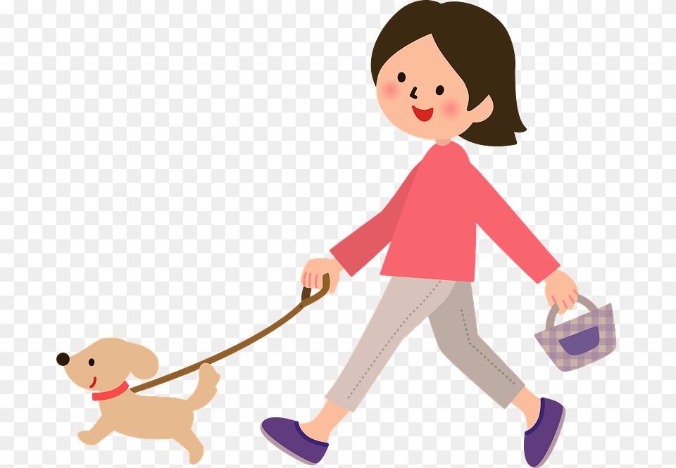 Woman Dog Walk Clipart Clipart Dog Walking, Baby, Person, Animal, Mammal Free Transparent Png