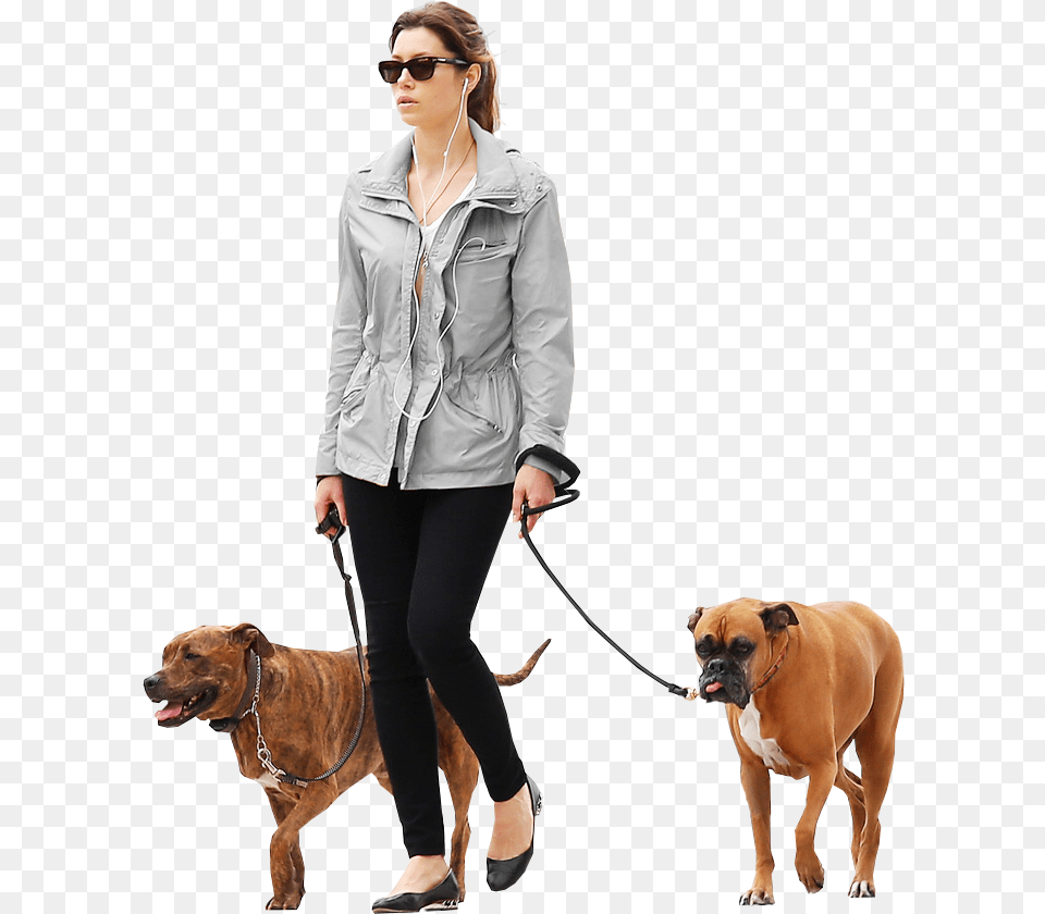 Woman Dogs Gray People Cutout Render People Walking Dog, Jacket, Clothing, Coat, Pet Png Image