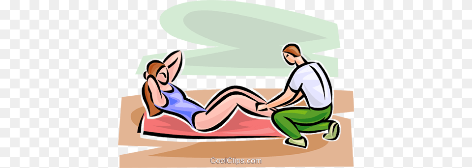 Woman Doing Sit Ups Royalty Vector Clip Art Illustration, Massage, Person, Baby, Face Free Png Download