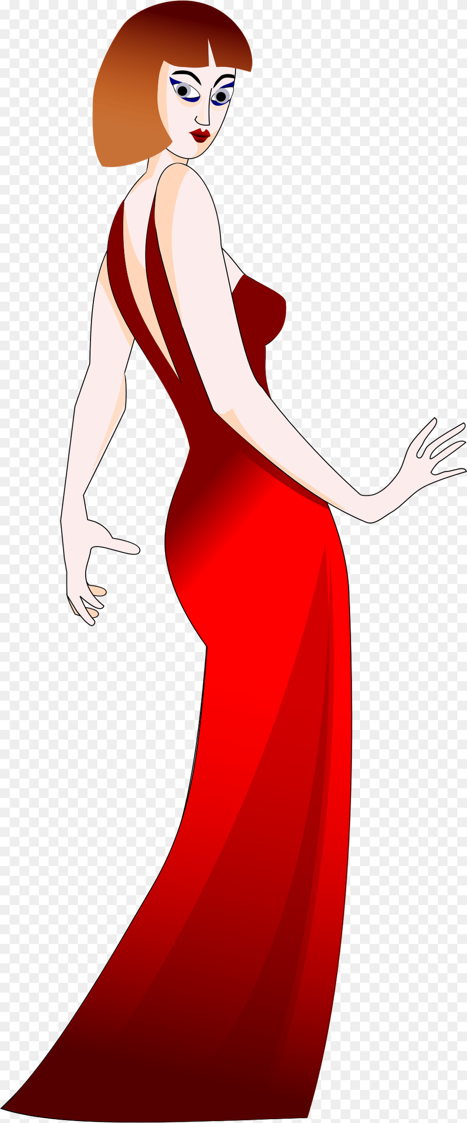 Woman Dress Fashion Clip Art, Clothing, Formal Wear, Adult, Person Png Image