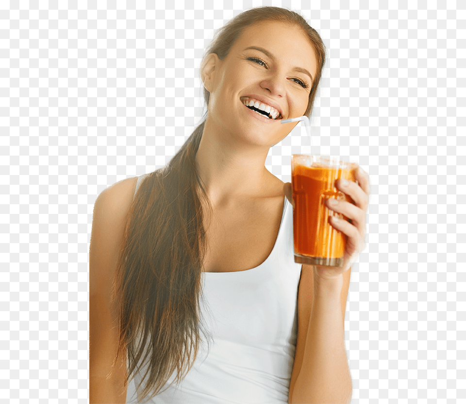 Woman Drinking Carrot Juice Remedio Para Regular La Regla, Adult, Person, Female, Head Free Png