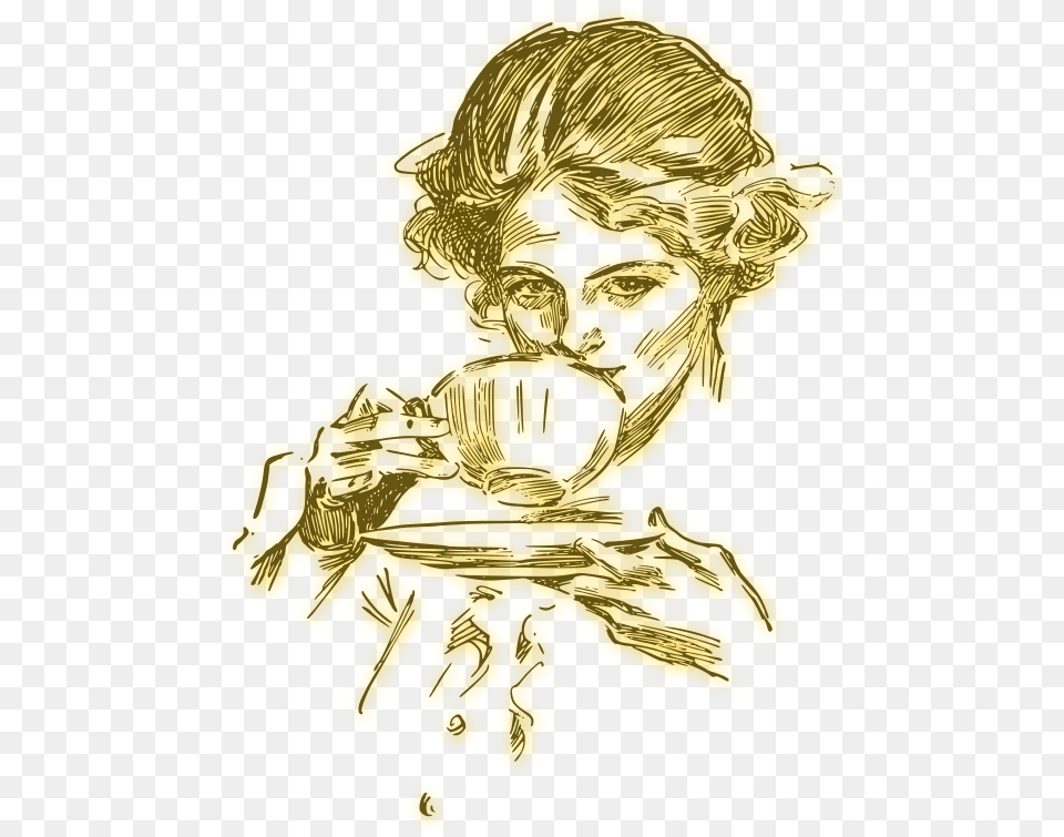 Woman Drinking Coffee Or Tea Women Drinking Tea Clipart, Baby, Person, Face, Head Free Transparent Png