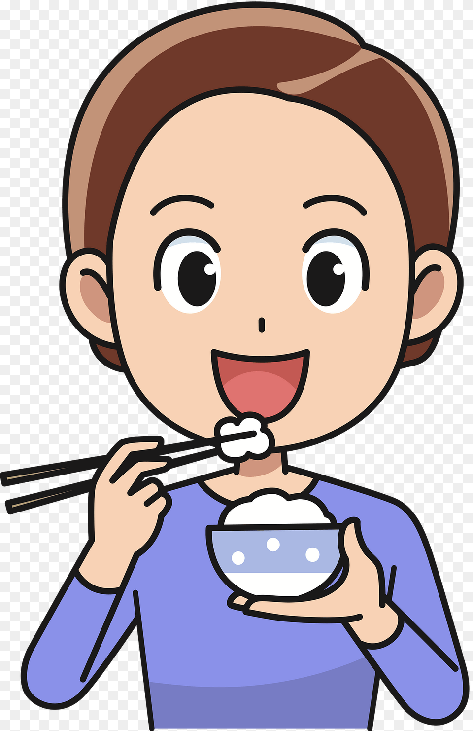 Woman Eating Rice With Chopsticks Clipart, Baby, Person, Food, Meal Png Image