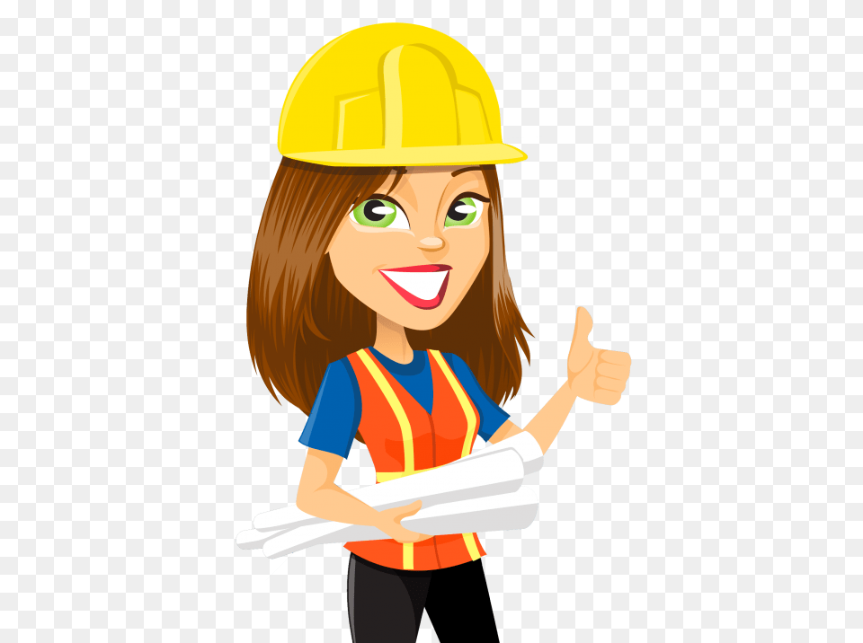 Woman Engineer Vector Transparent Image, Clothing, Hardhat, Helmet, Adult Free Png