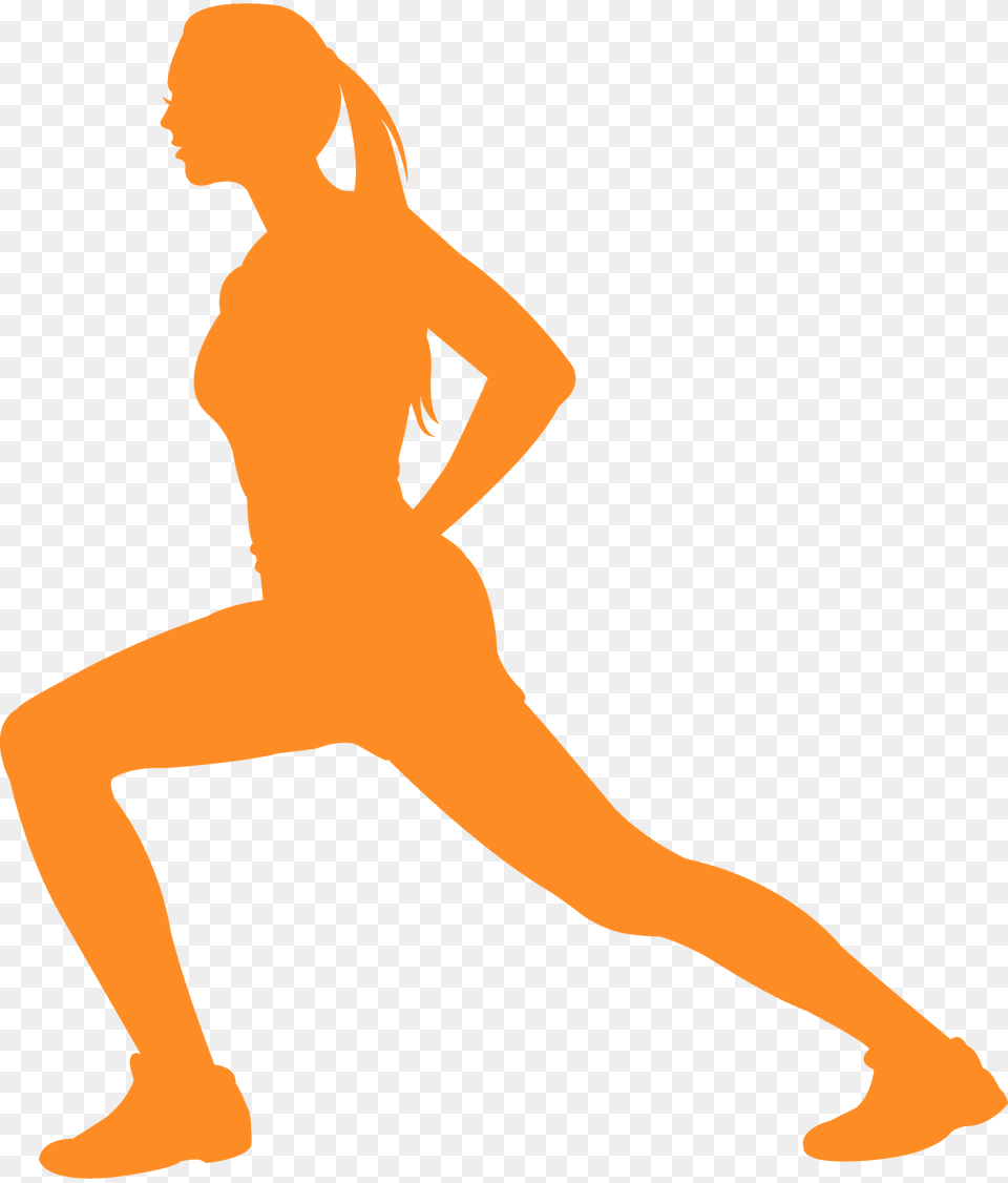 Woman Exercising Silhouette, Adult, Person, Female, Fitness Png Image