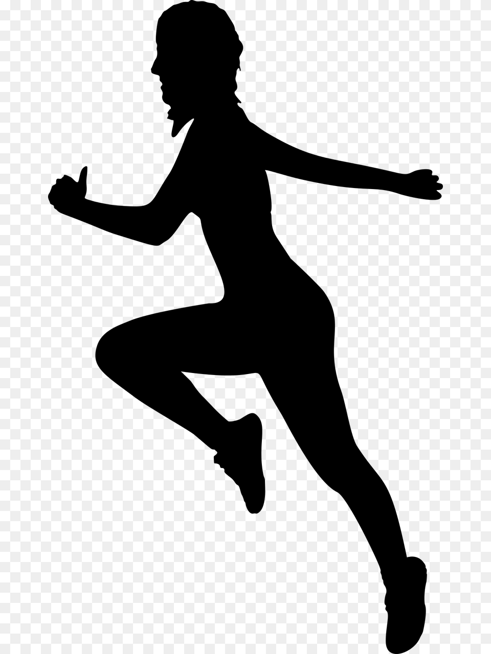 Woman Exercising Silhouette, Gray Free Png