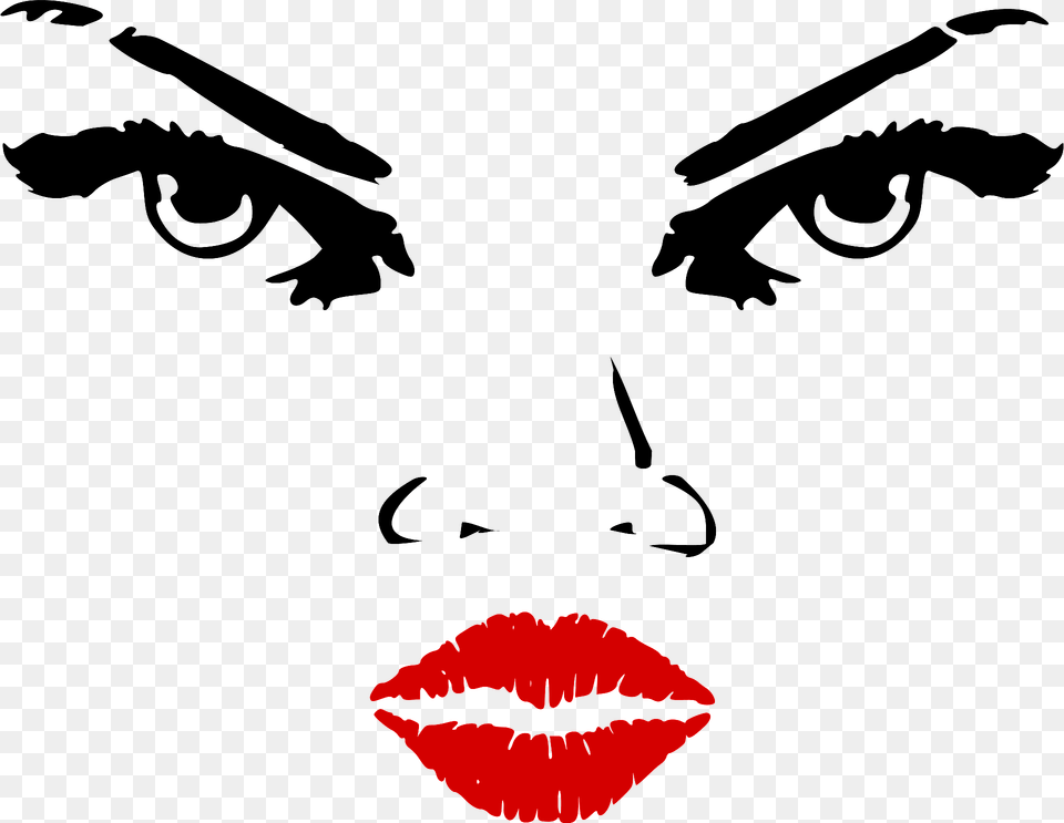 Woman Face Clipart, Stencil, Art, Head, Person Png Image