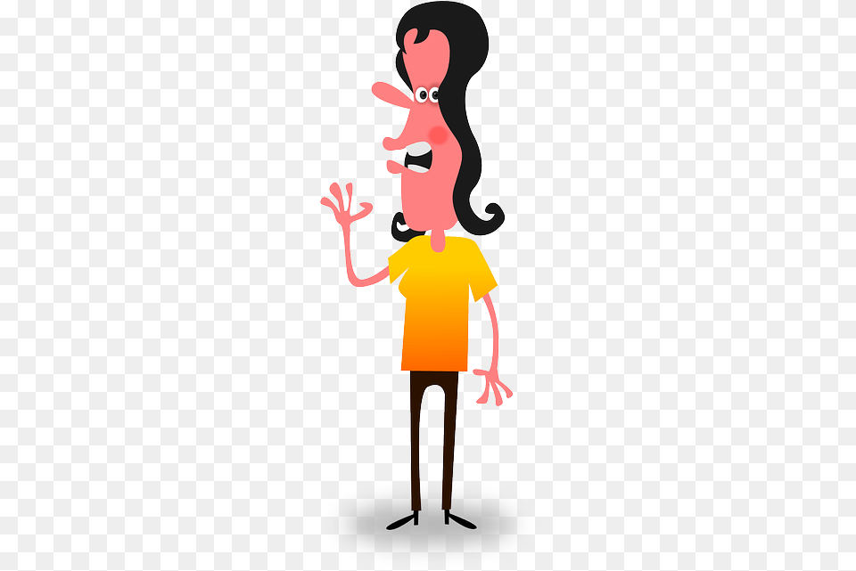 Woman Face Girl Funny Weird Waving Cartoon, Person Png Image