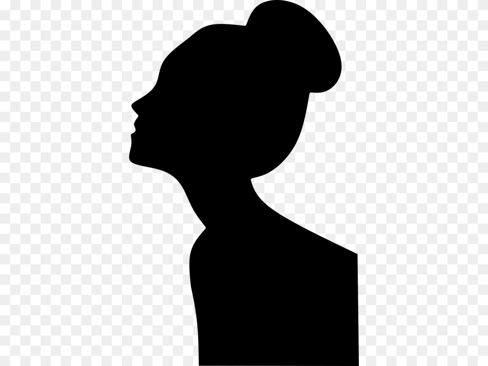 Woman Face Silhouette Female Stylized Beauty Fashion Vintage Mannequin Mannequin Silhouette, Gray Png