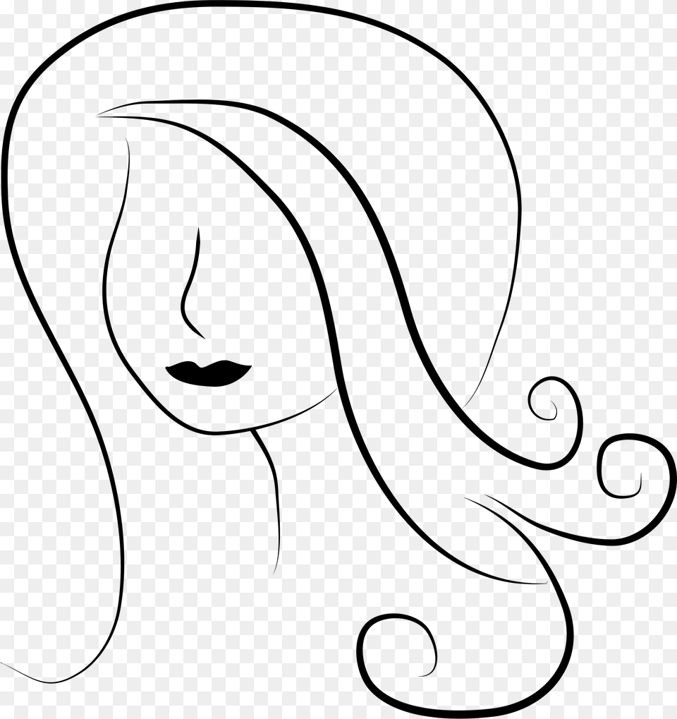 Woman Face White Clipart Download Dibujo De Pelos De Mujer, Gray Free Transparent Png