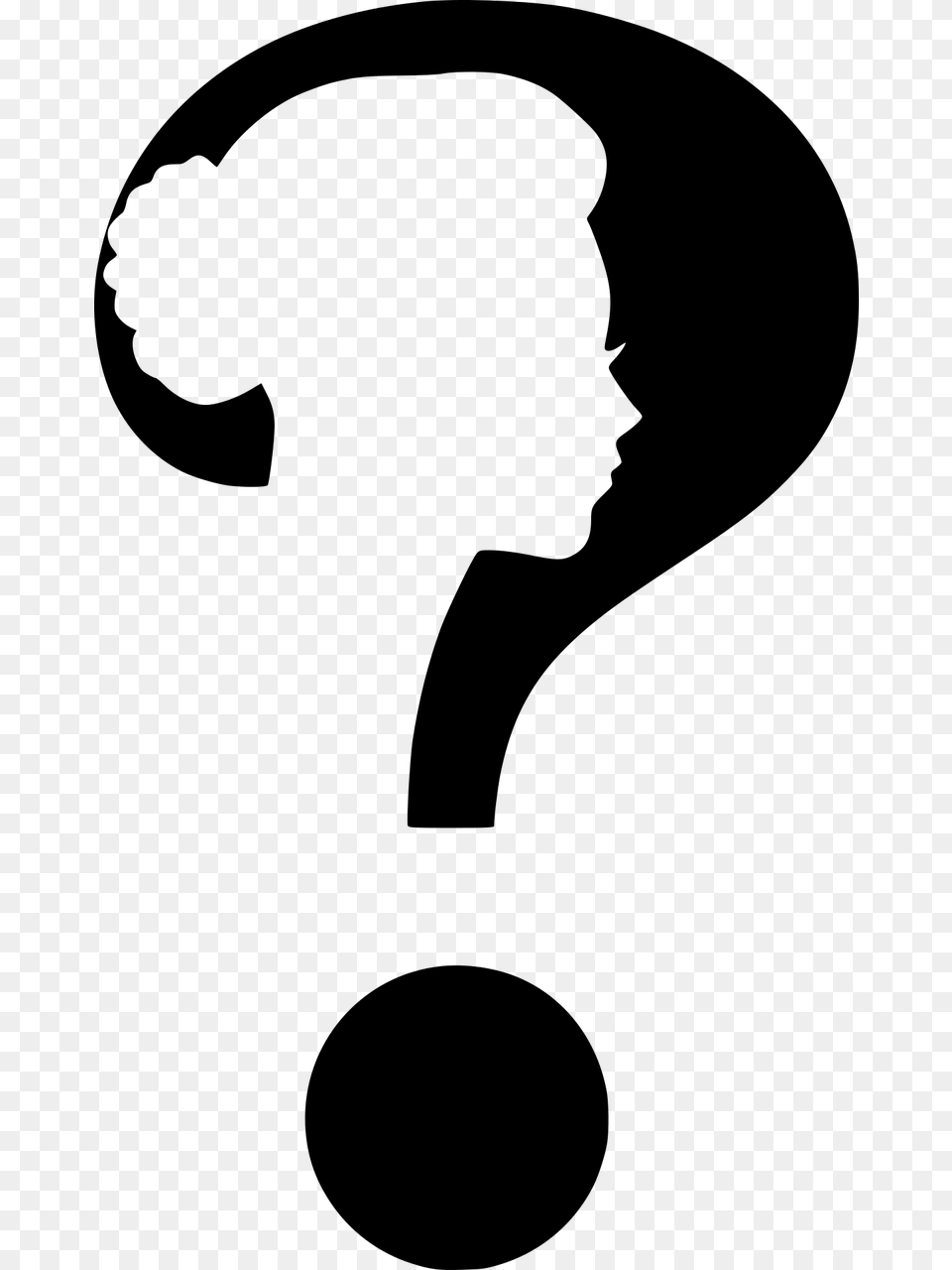 Woman Face With Question Mark, Gray Free Png