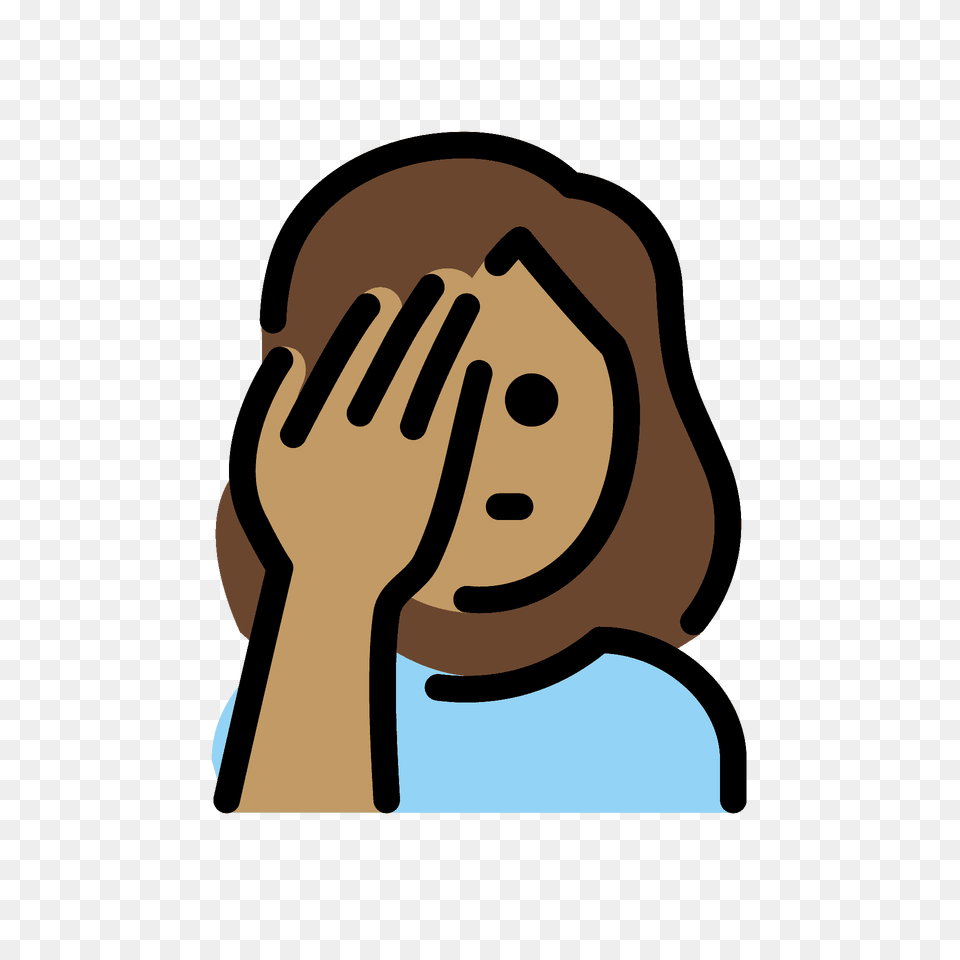 Woman Facepalming Emoji Clipart, Body Part, Hand, Person, Head Png Image
