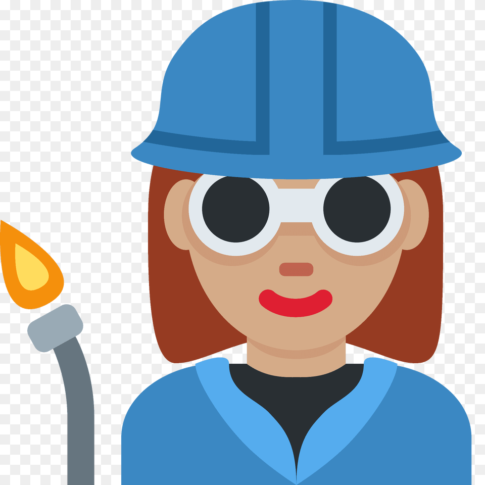 Woman Factory Worker Emoji Clipart, Clothing, Hardhat, Helmet, Person Free Png Download
