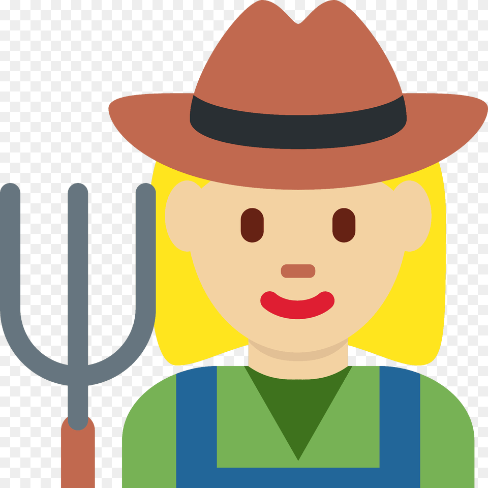 Woman Farmer Emoji Clipart, Clothing, Hat, Photography, Baby Png Image